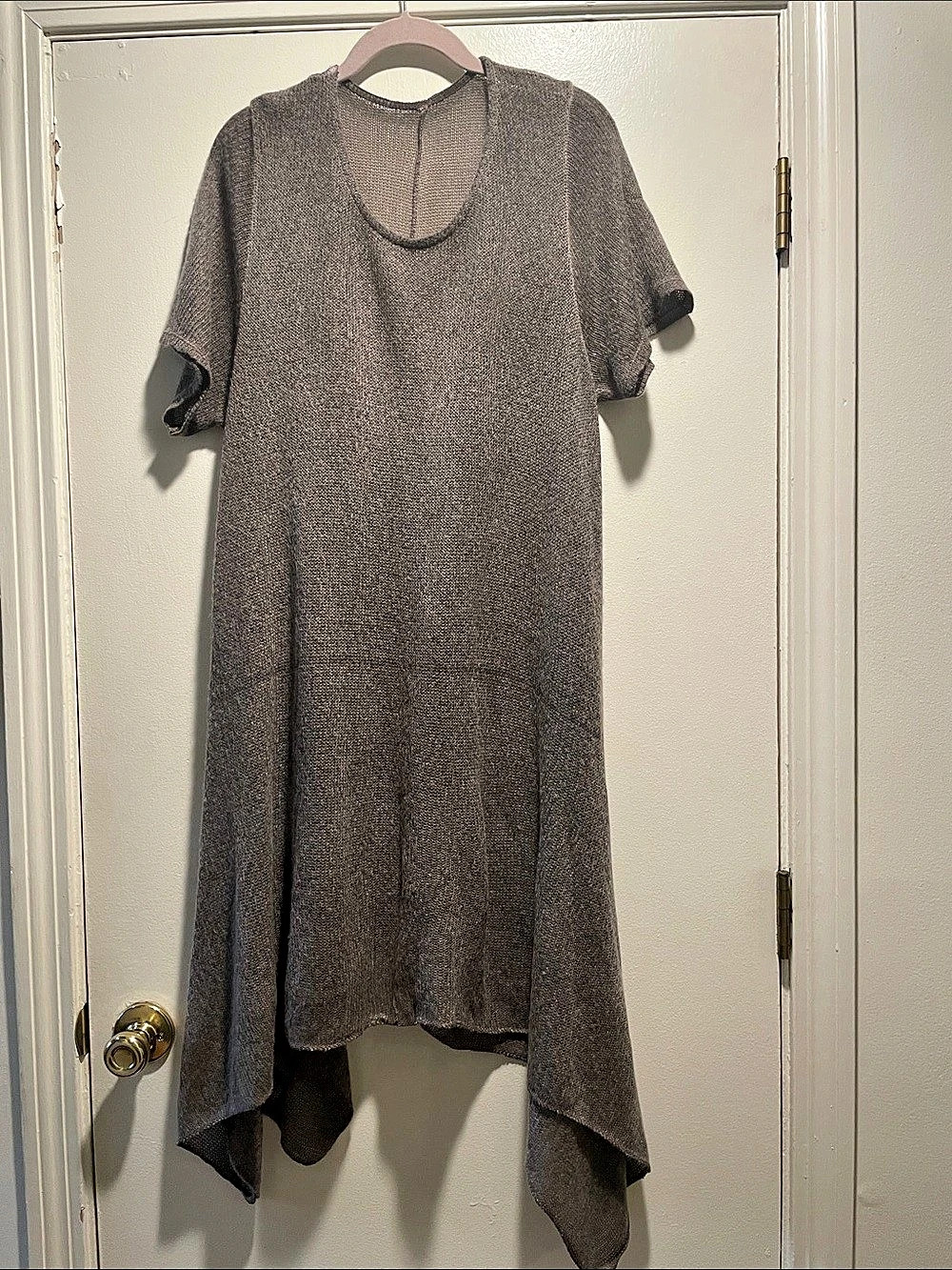 Anthropologie Dolan Left Coast Melanie Asymmetrical Knit Dress Tunic Gray Brown